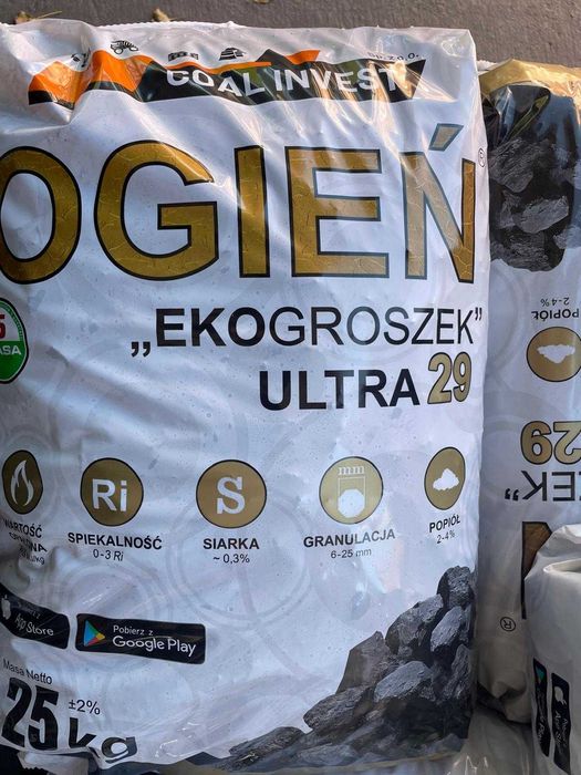 Groszek plus workowany OGIEŃ ULTRA 26-29 MJ/kg skład opału