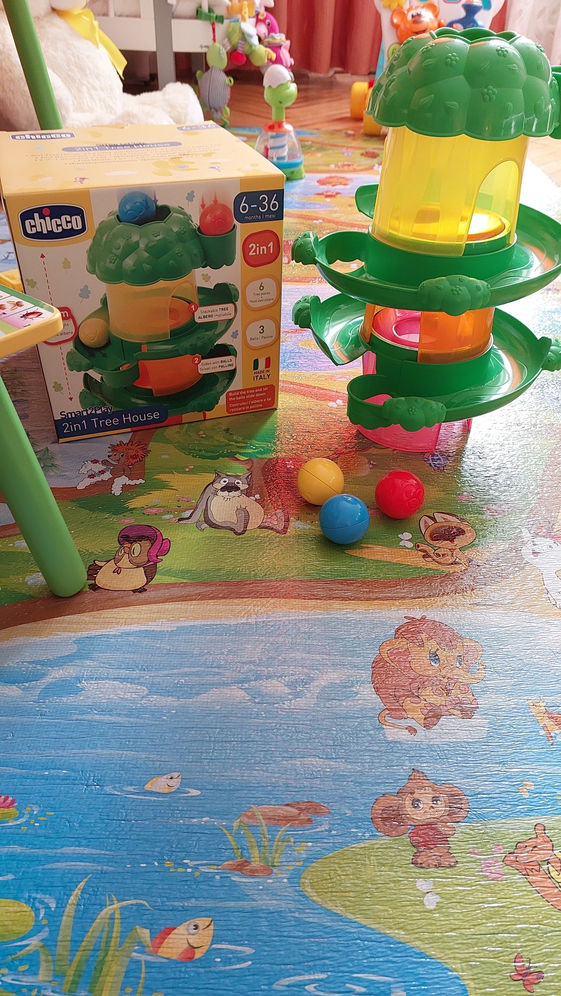Chicco Игрушка-пирамидка 2 в 1 Дом на дереве
