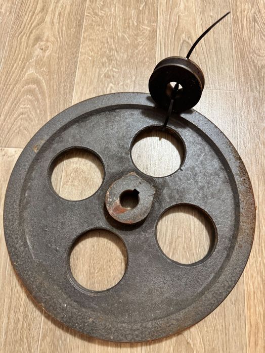 Вінтажний чавунний шків (32 см) + малий шків (8 см)