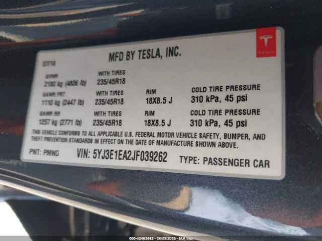 TESLA MODEL 3 Long Range 2018