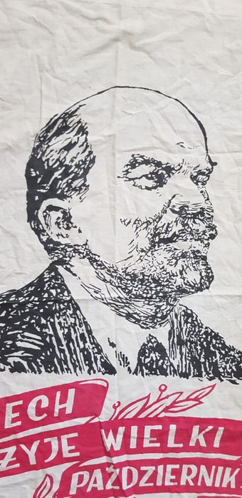 Flaga, sztandar PRL autentyk z epoki Lenin