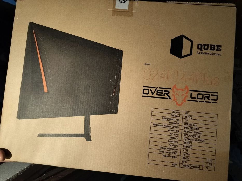 Ігровий монітор Qube Overlord G24F144Plus 144гц