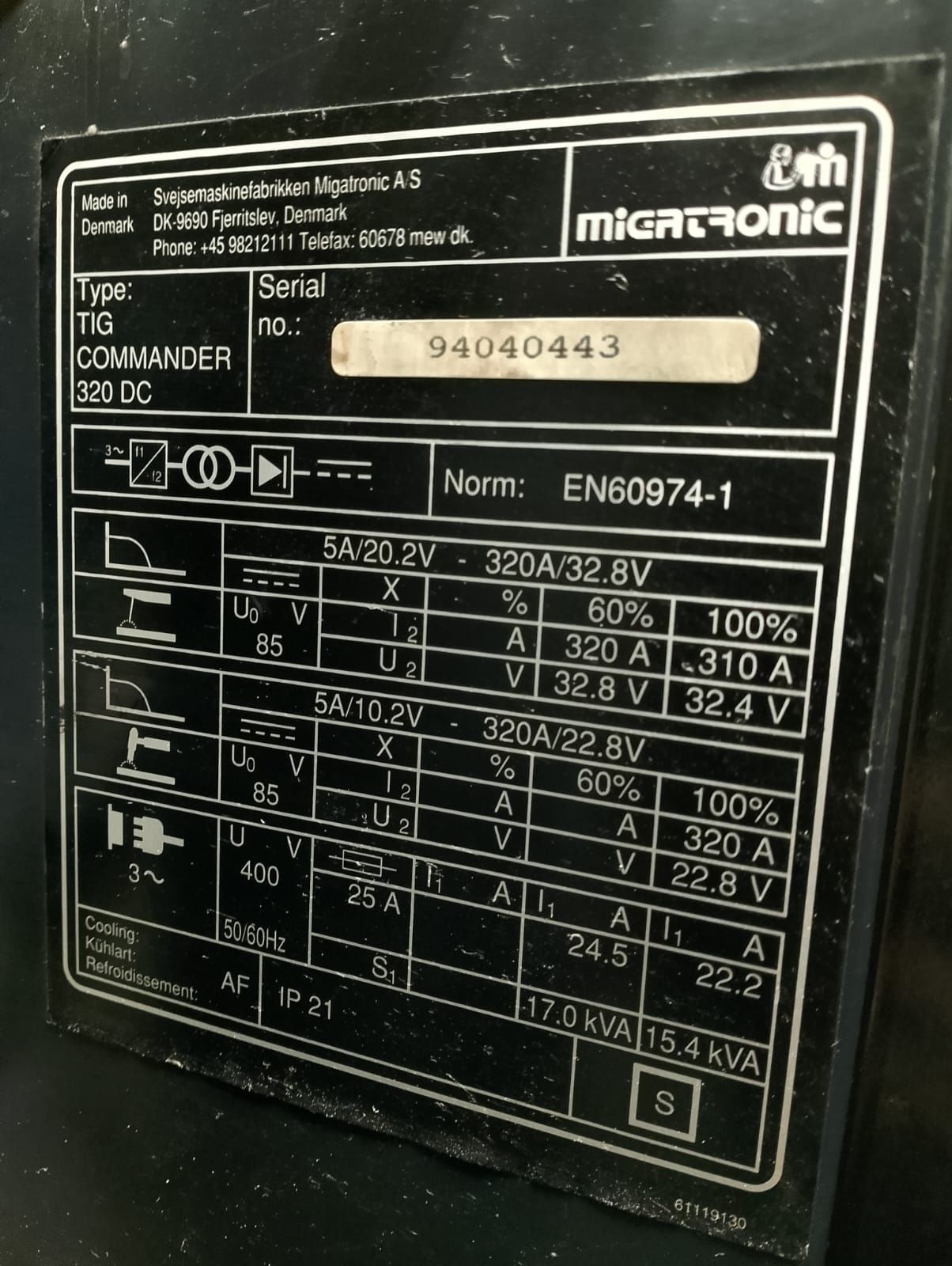 TIG Migatronic Commander DC 320A