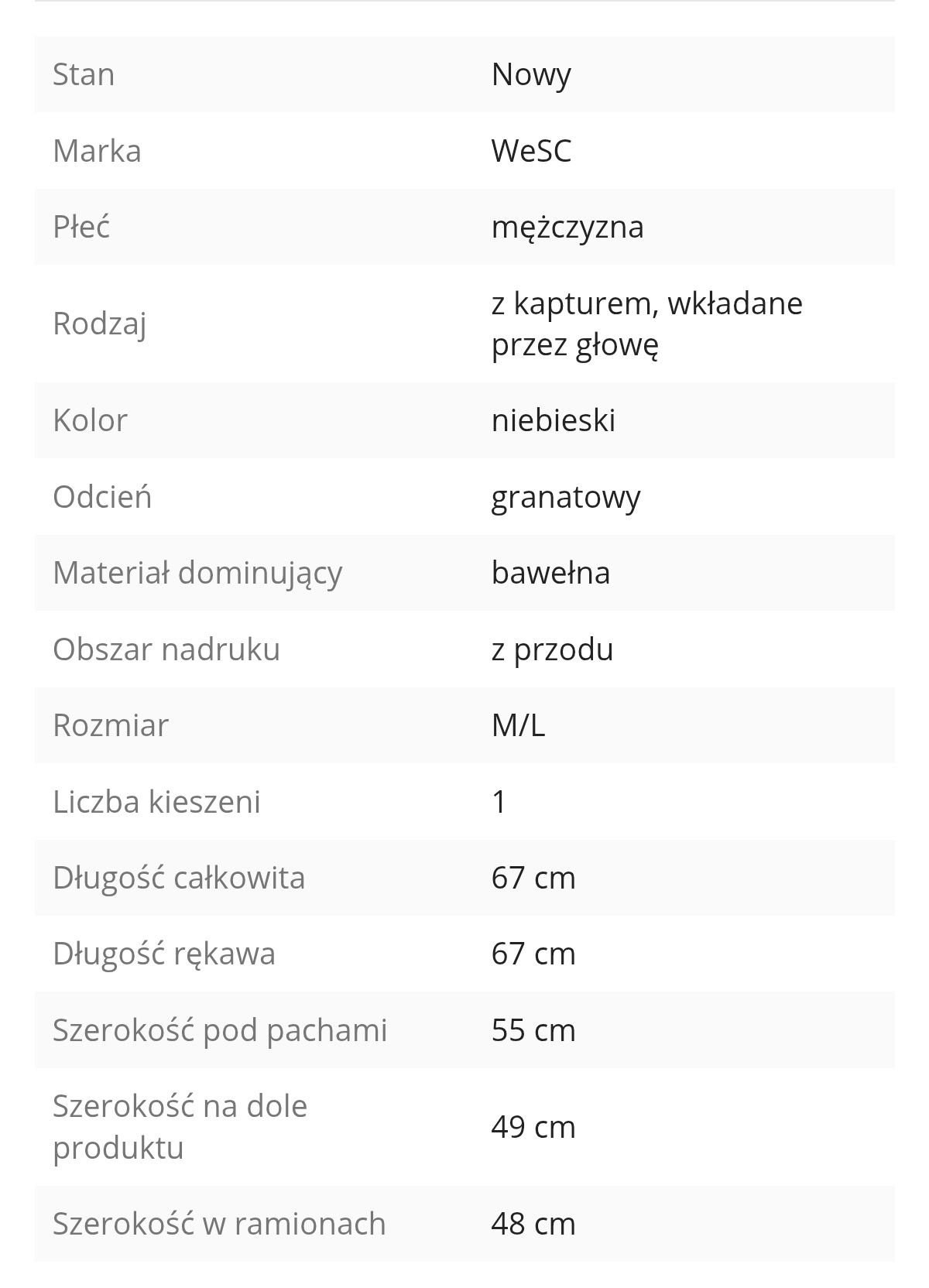 Bluza kangurka WeSC unisex rozmiar M/ L
