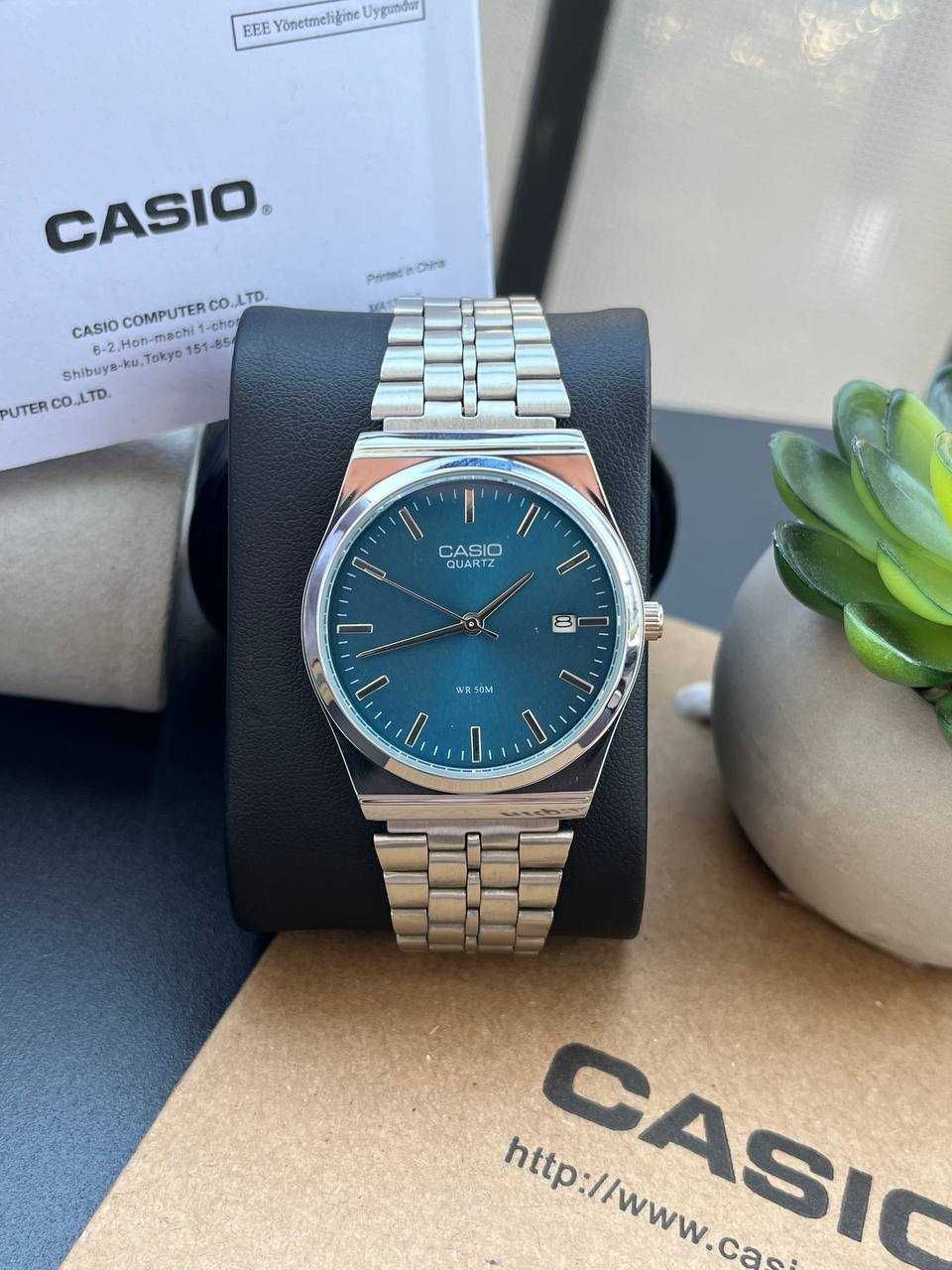 Наручний годинник Casio MTP-VC01 Silver/Blue | Часы наручные A159