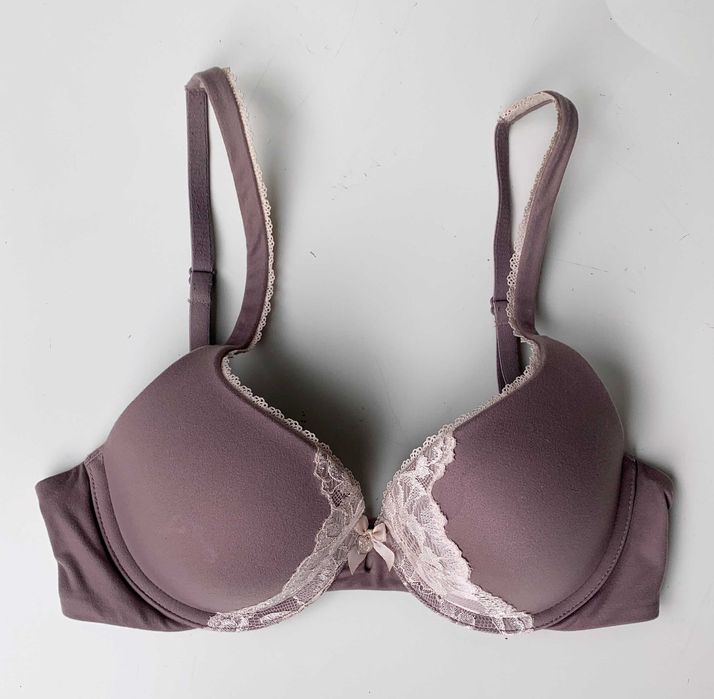 Biustonosz Push Up Brązowy Victoria's Secret Koronka 32C 70C