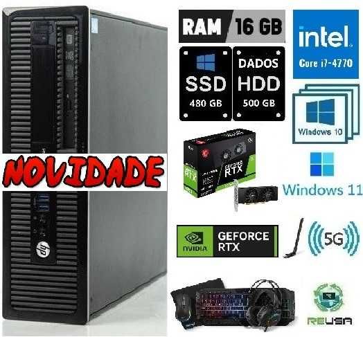 Novidade 2024! G1-4ªG-i7-3.4Ghz|16Gb|SSD+HDD|RTX-3050-6G-D6|5G|KIT|W11