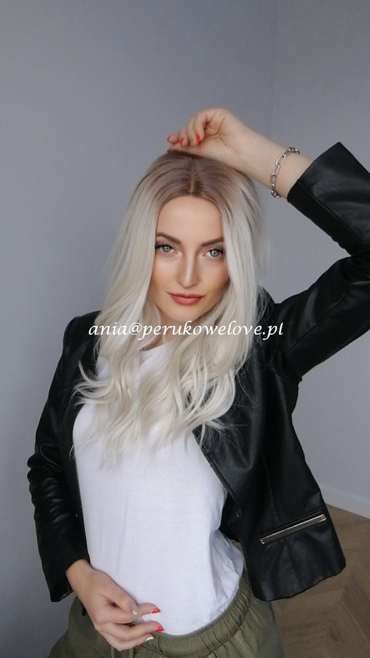 Peruka lace front blond ombre fale włosy na co dzień