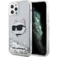 Etui Karl Lagerfeld Glitter Choupette iPhone 12/12 Pro Silver