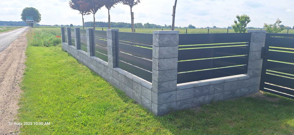 Ogrodzenie frontowe, front palisada ozdobna listwa