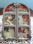 Ręcznie zdobiona (decoupage) dekoracja na Boże Narodzenie, dziewczynka