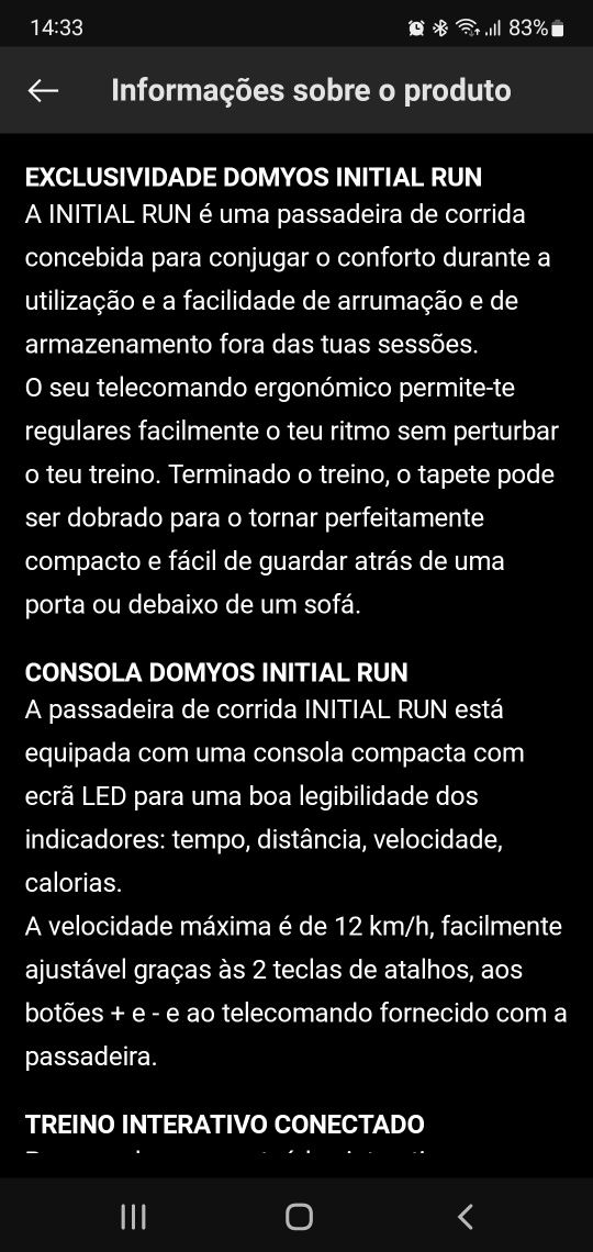 Passadeira Corrida INITIAL RUN DECKATLON 12km/h