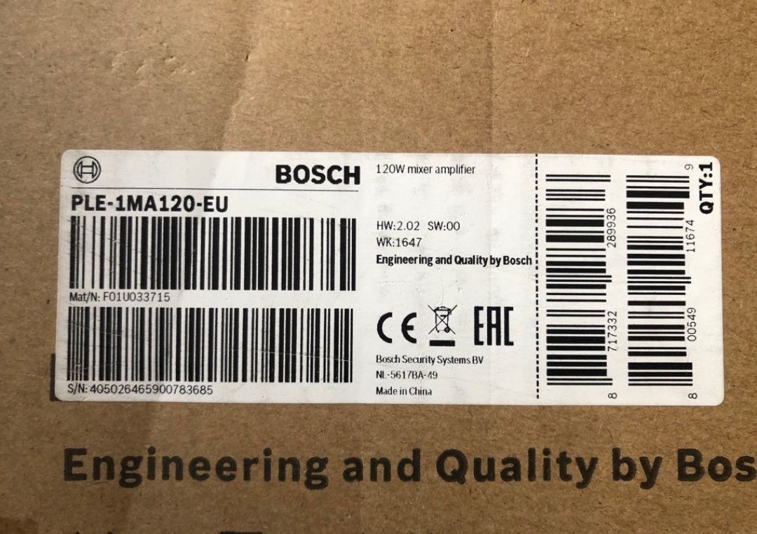 Bosch PLE-1MA120-EUW wzmacniacz 100V