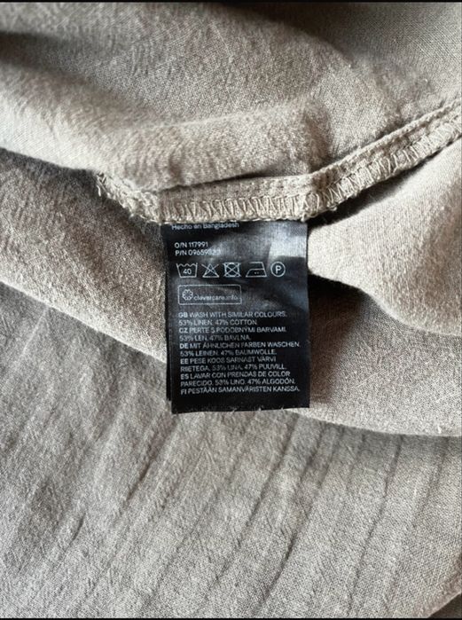 Sukienka tunika koszula len lniana H&M XXL KHAKI
