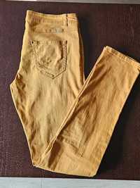 spodnie damskie jeansy miodowo-musztardowe Yessica