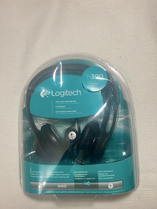Logitech H390 USB гарнитура. Новая, в заводской упаковке
