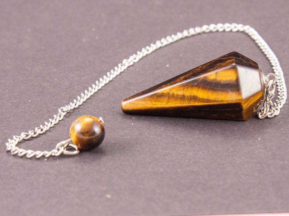 Piękne Wahadełko Wahadło Radiestezyjne Tygrysie Oko Amulet Sukcesy