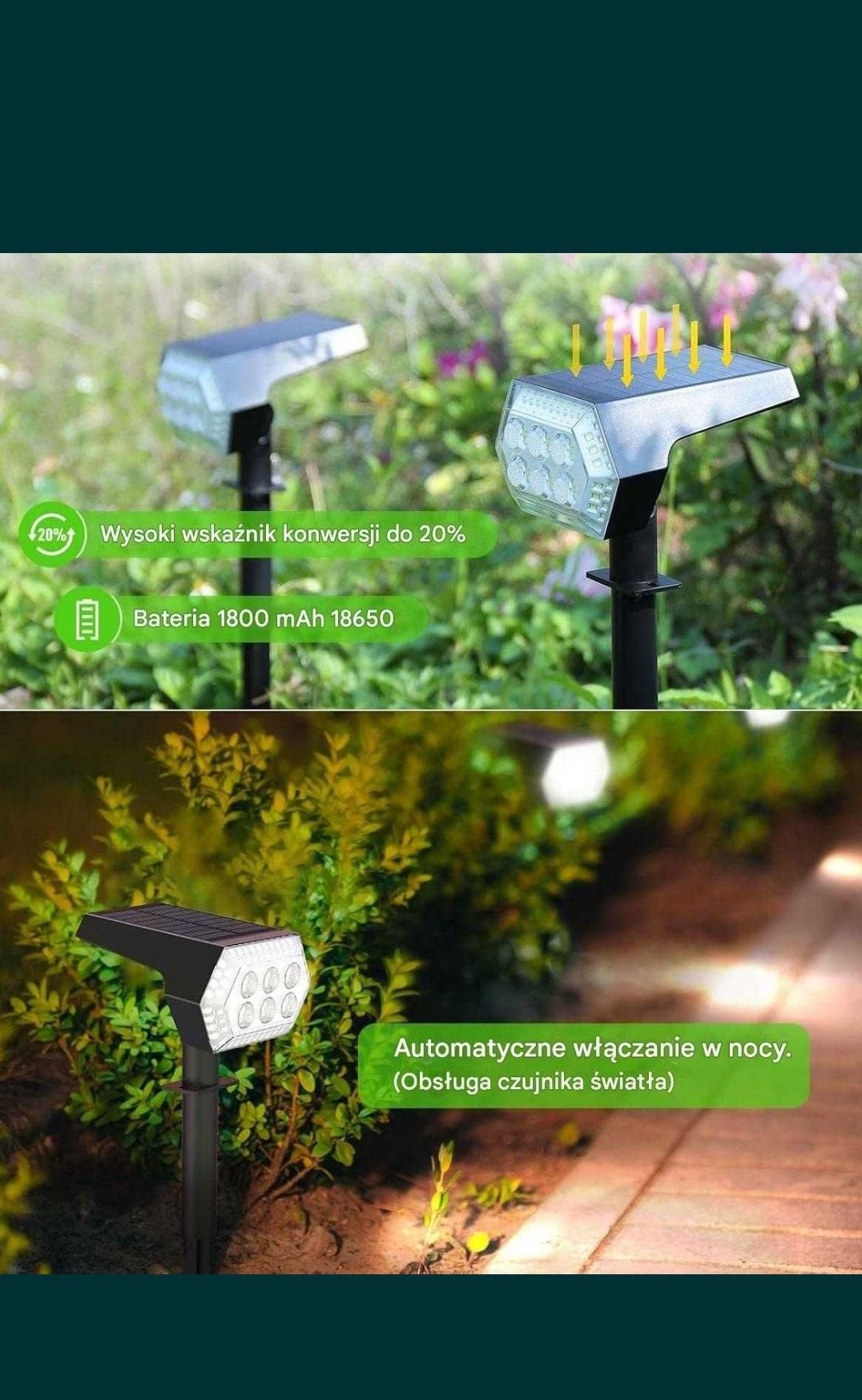 Lampa solarna 3 szt halogen do podświetleń krzewów drzew