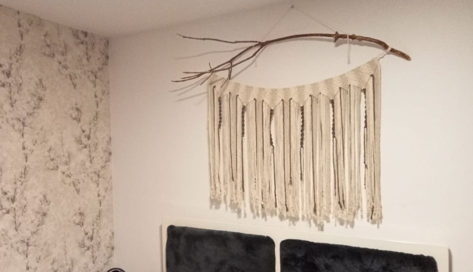 Painéis decorativos em macramé