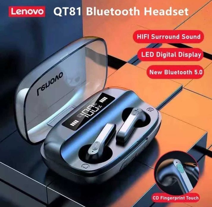 Оригінальні навушники  Lenovo QT81 Безпровідні Bluetooth