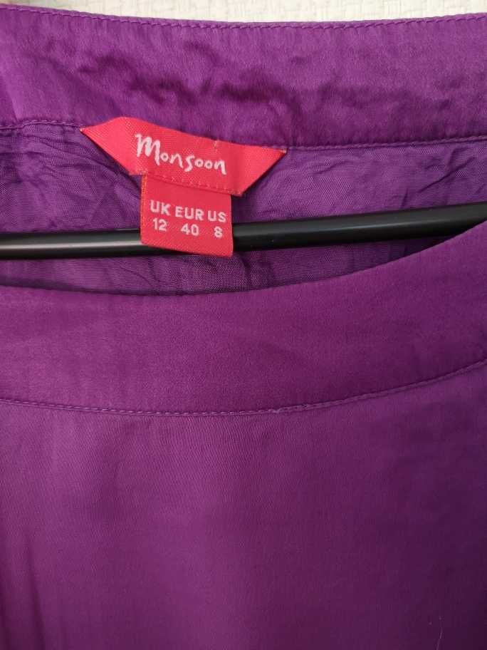 jedwabna sukienka Monsoon 40 M/L jedwab silk