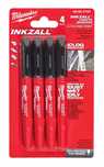 Markery cienkie czarne Milwaukee Inkzall zestaw 4 szt.