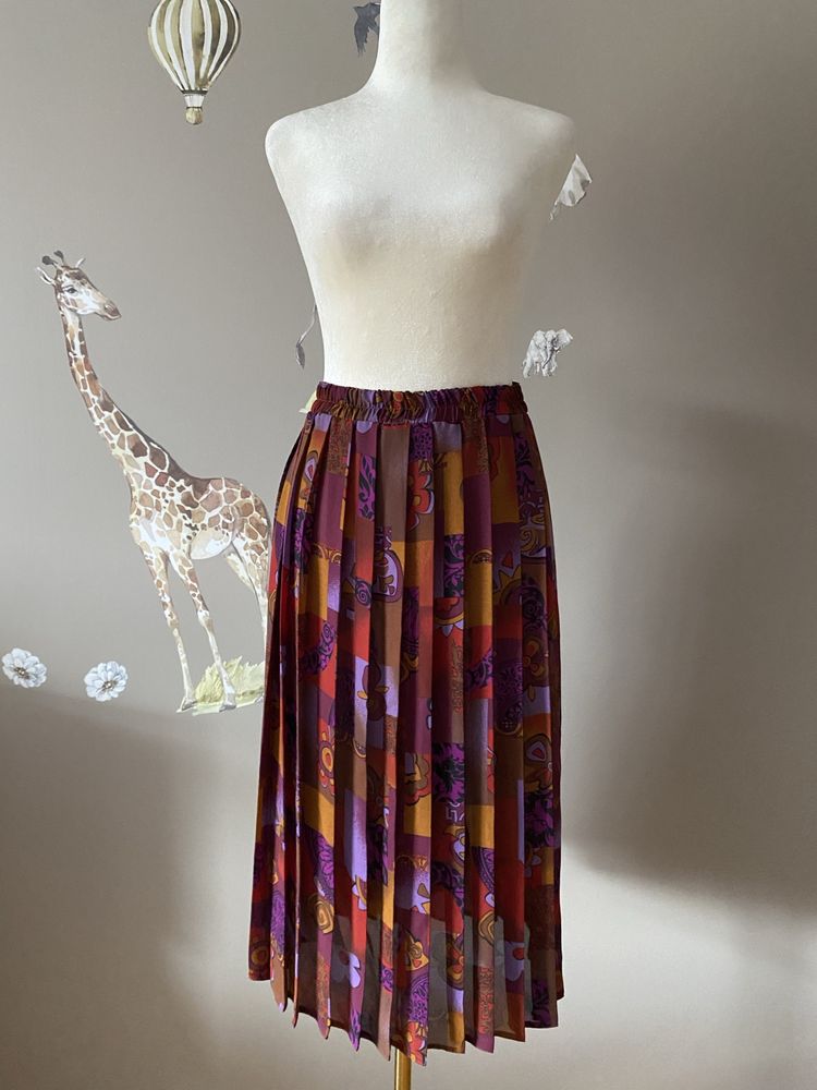 Spódnica retro vintage ręcznie malowana z cypru XL 42