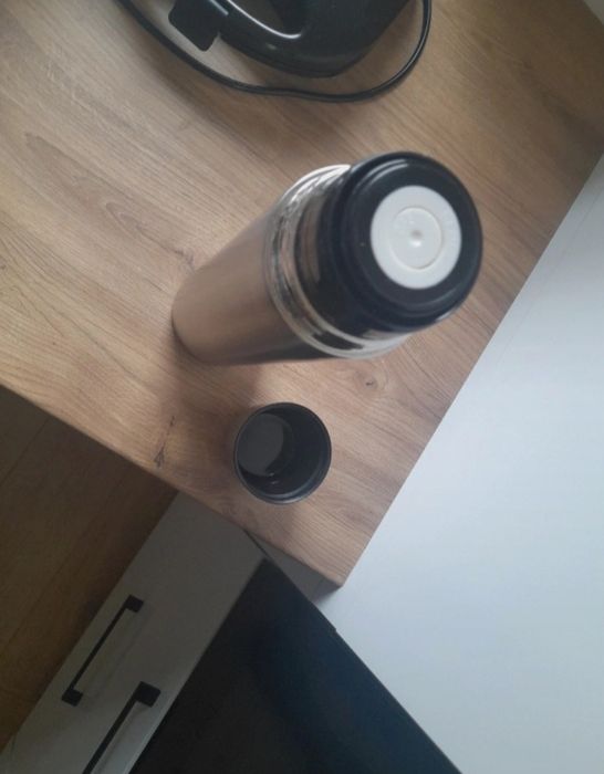 Nowy termos stalowy 1l z korkiem click clack