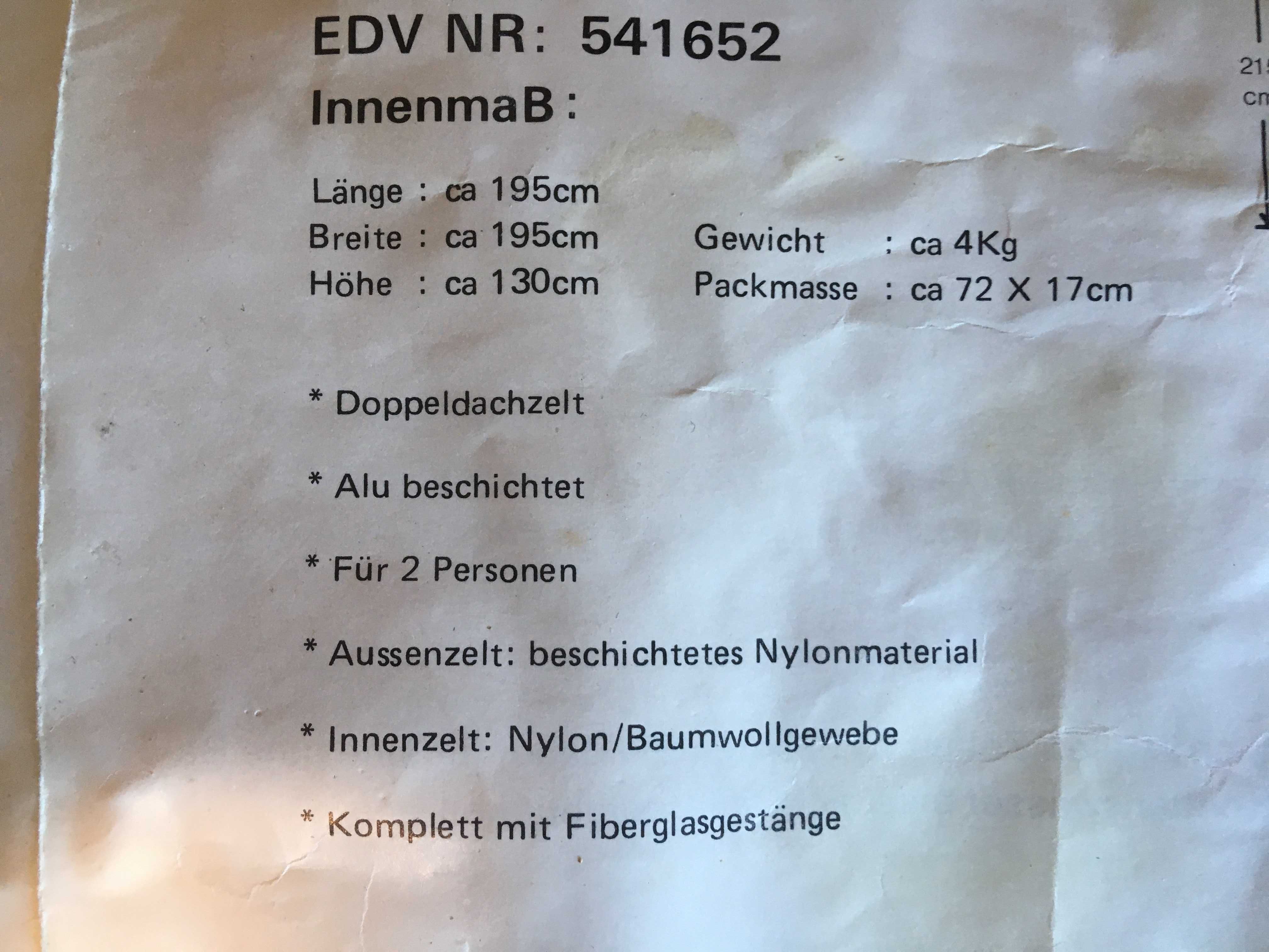 Namiot Niemiecki z podwójnym dachem