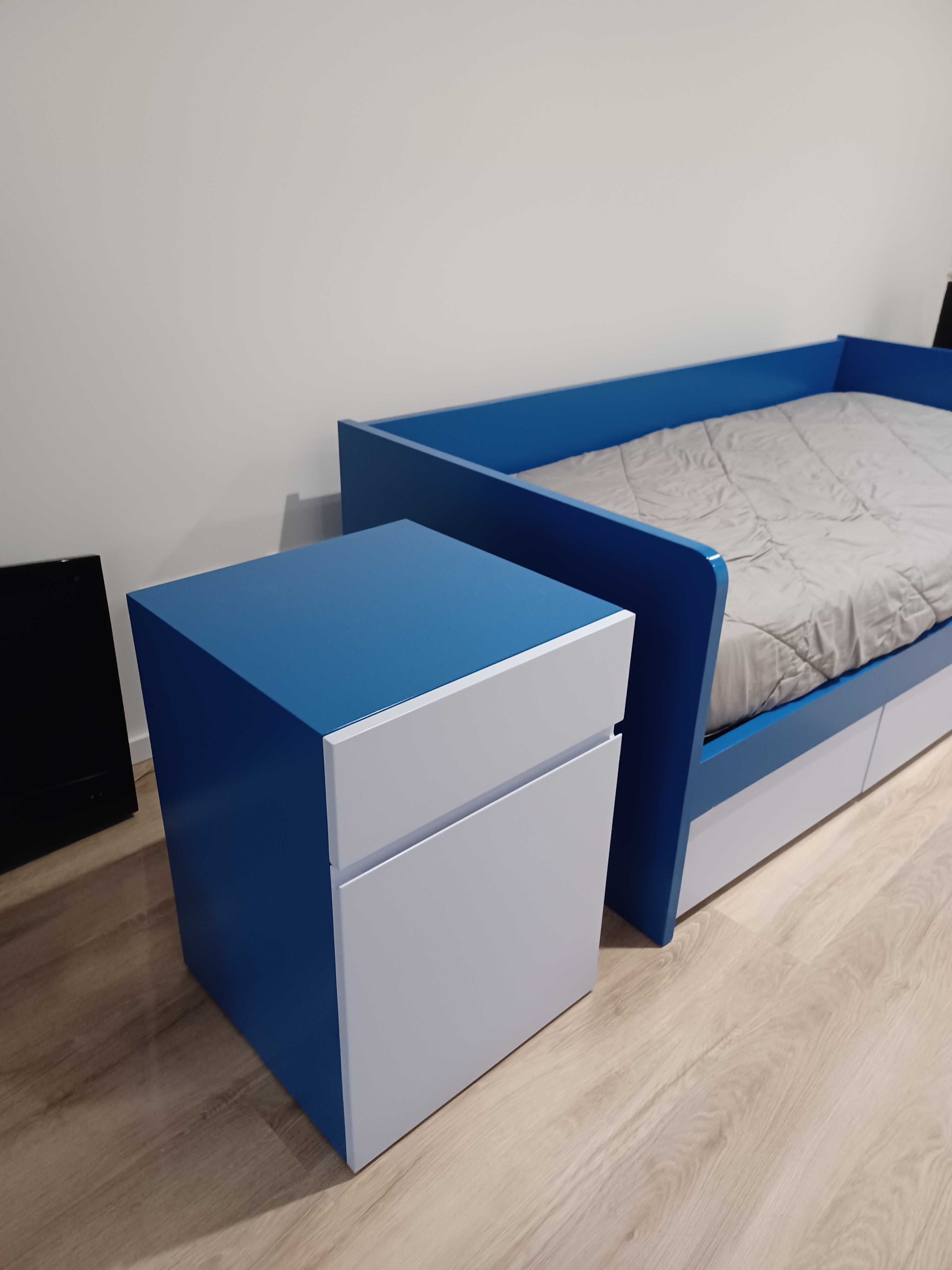 Cama Individual c/ gavetas + Bloco - Madeira Maciça  190X90 (lacado)