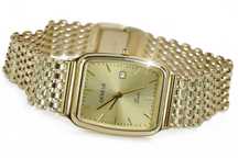Złoty zegarek z bransoletą męski 14k włoski Geneve mw002y&wb004y B