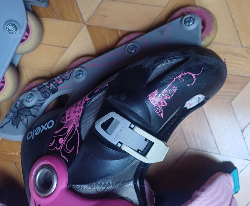 Rolki dziewczęce 34-36 + kask + ochraniacze + torba