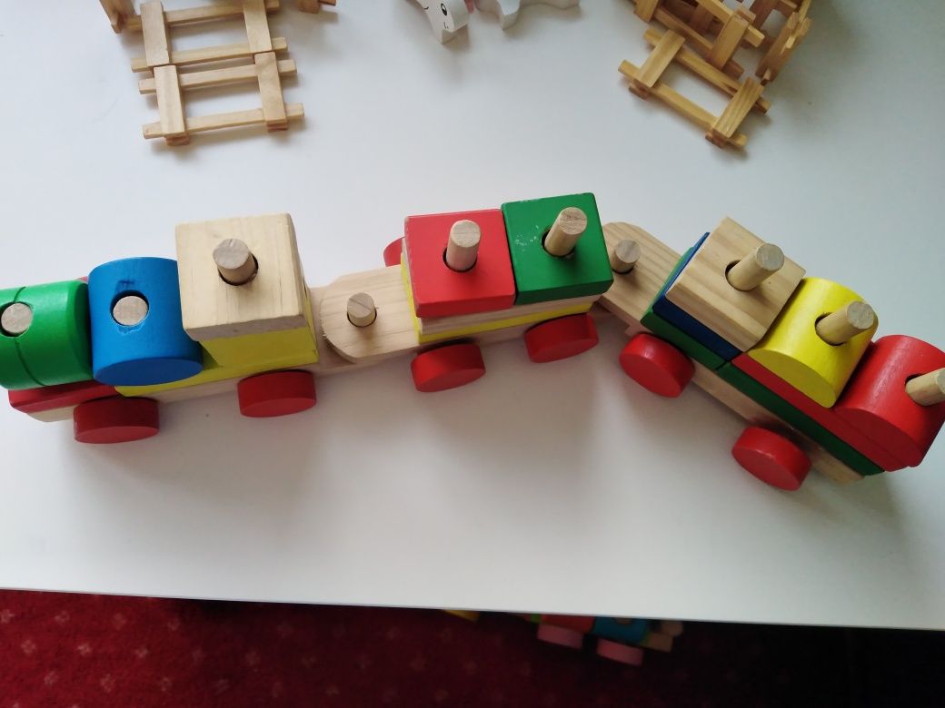 Детский деревянный поезд сортер