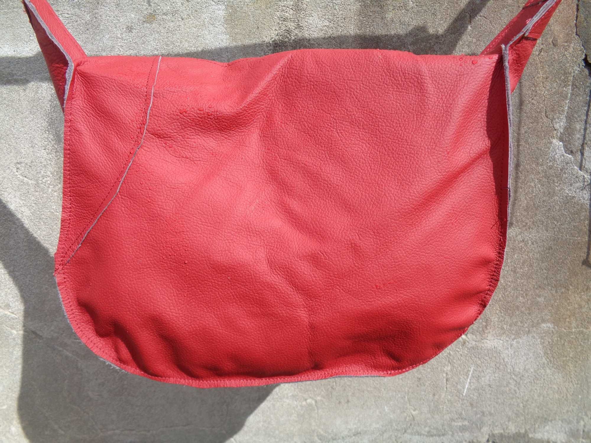 Artystyczna torebka skórzana z wiosennymi kwiatami.  Handmade