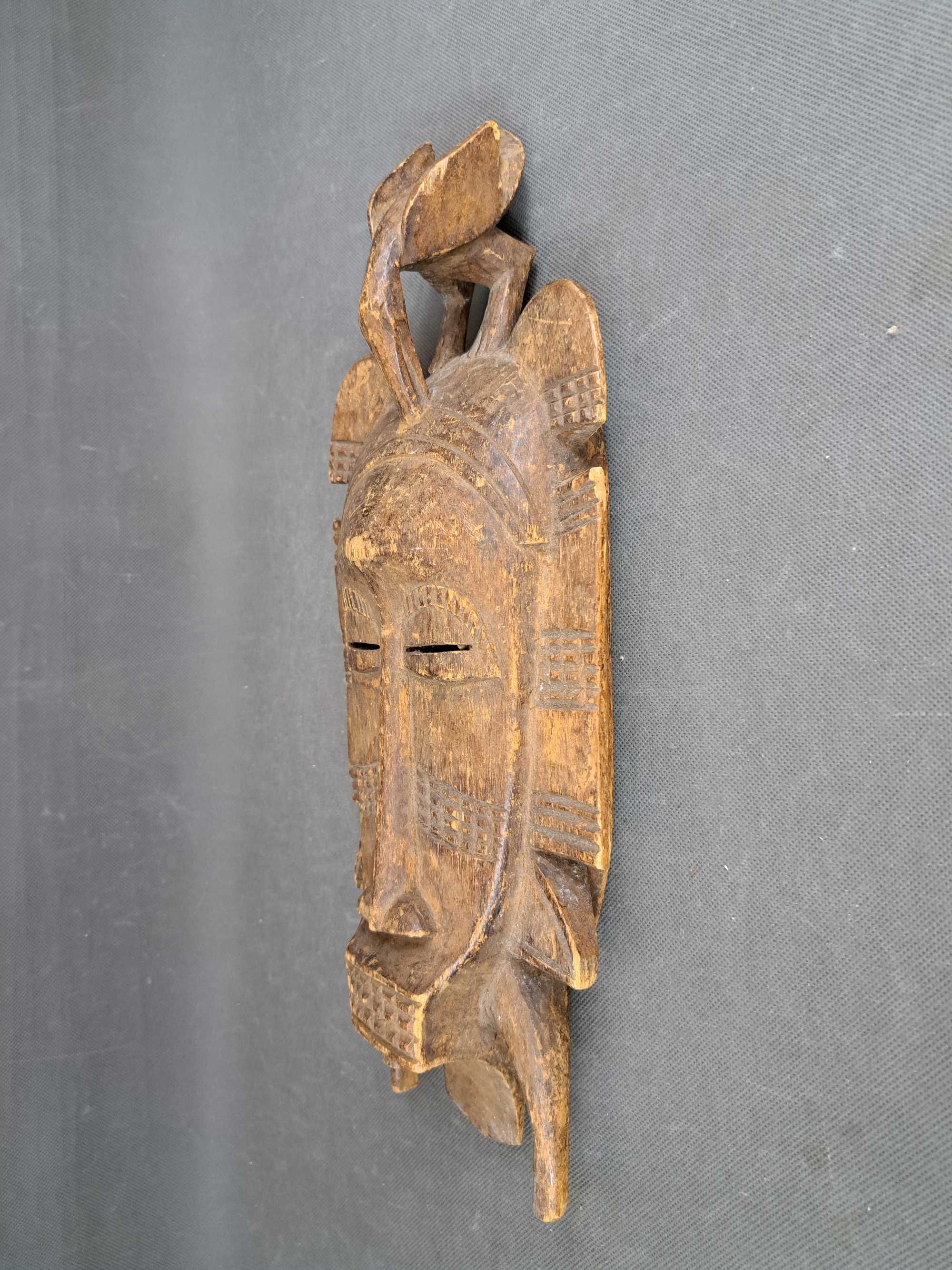 Stara, drewniana maska afrykańska, SENUFO wys. 41 cm