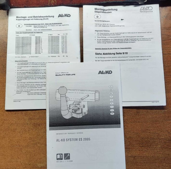 Hak holowniczy Fiat Ducato camper Burstner do osi AL-KO A50 X