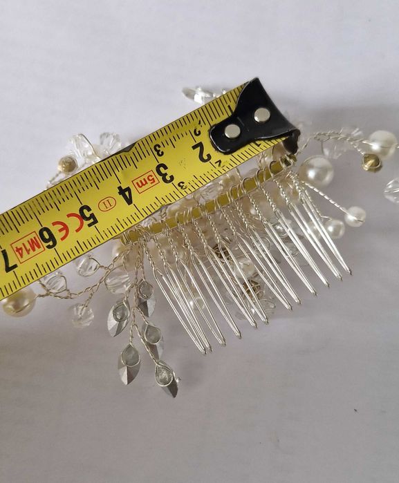 Ozdoba do włosów, grzebień spinka, ślub komunia, kryształki perełki