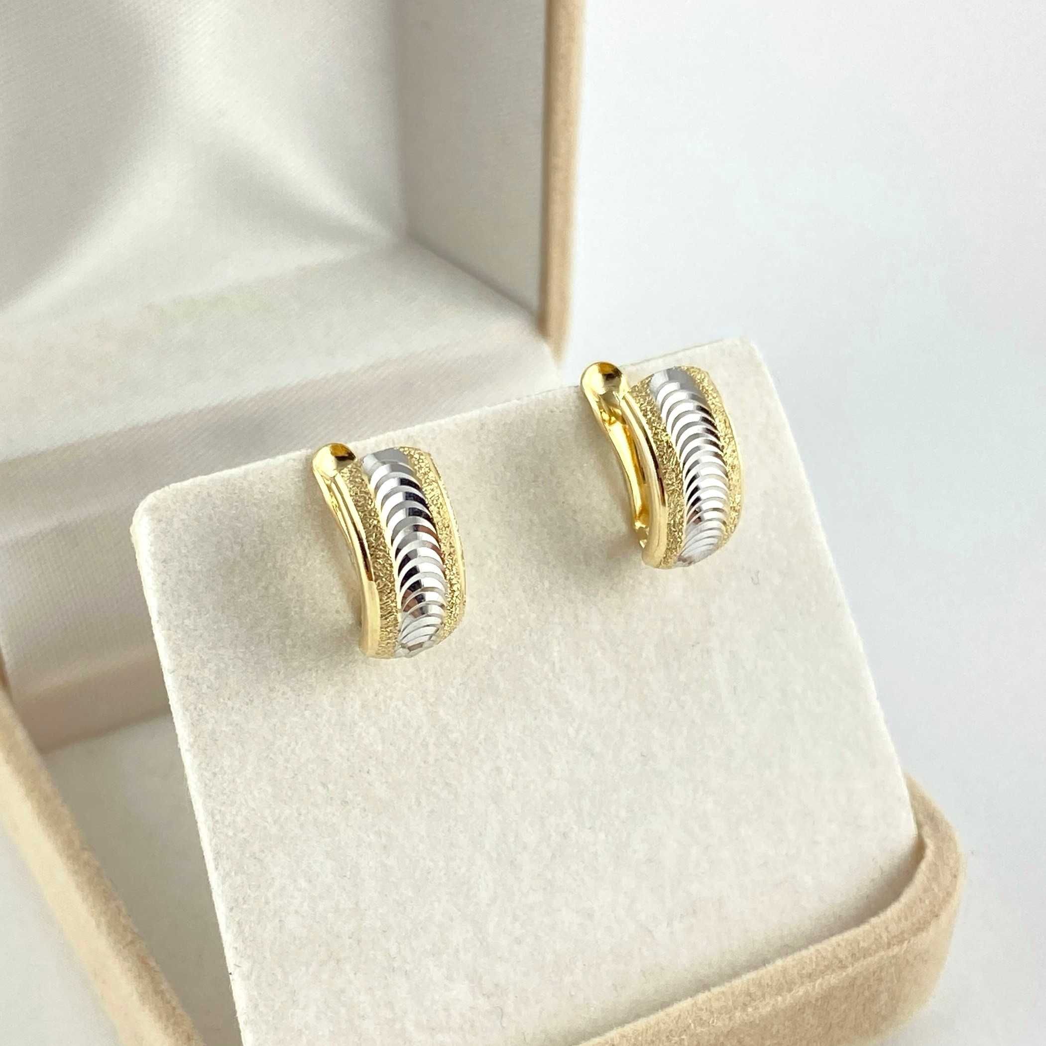 Zjawiskowe ZŁOTE kolczyki diamentowane zdobienie PR. 585 (14K)