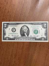 Банкнота купюра 2 доллара США 1976года.