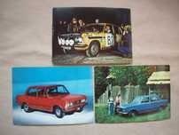 Pocztówka Polski Fiat 125p/FSO/POL - MOT, 3 sztuki.