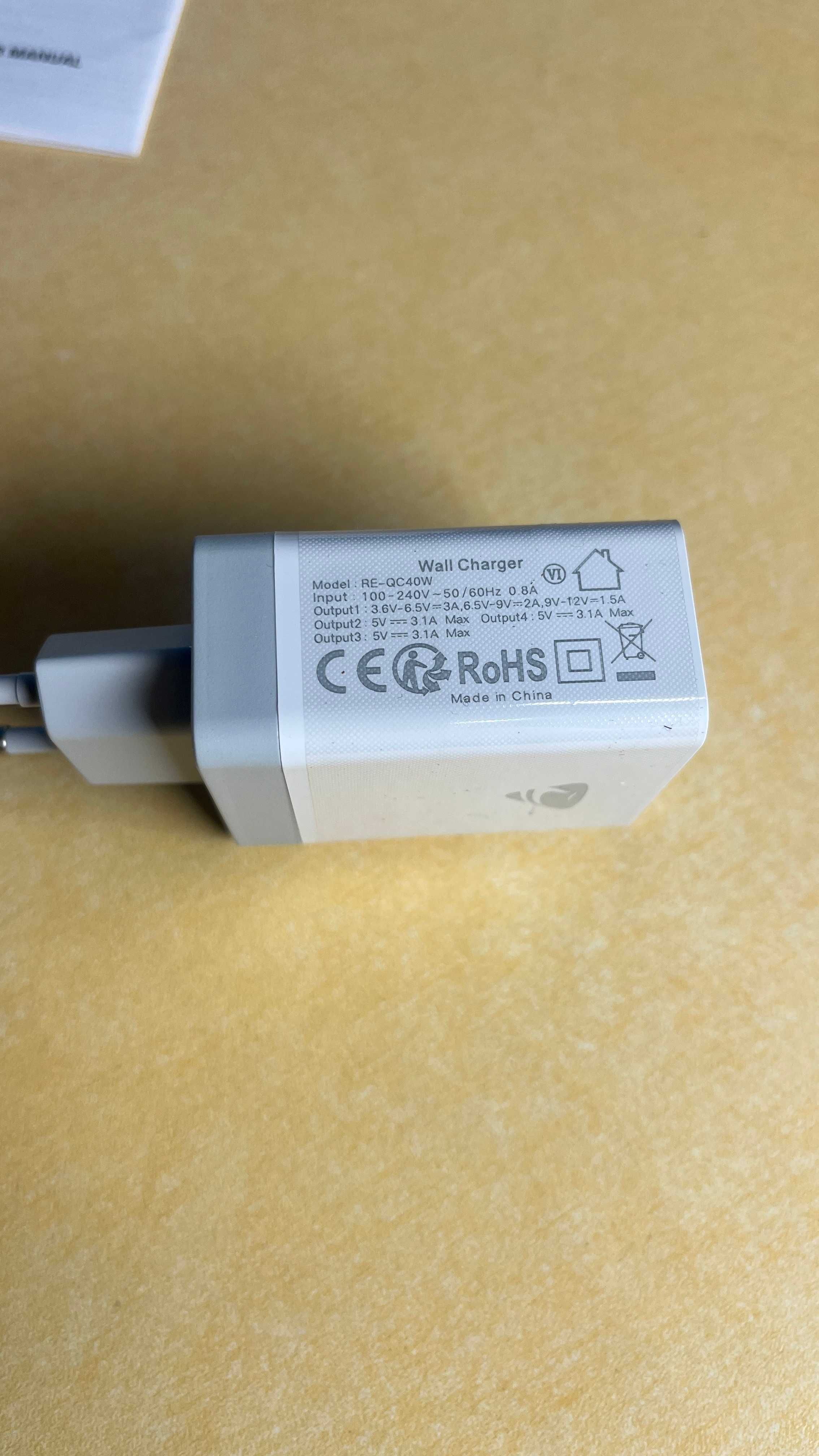 Ładowarka USB, szybka ładowarka 3.0 33W/6A z 4 portami, RE-QC40W spp24