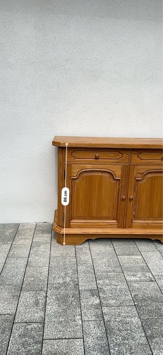 Komoda /Kredens ZEFAM PRL – odnowiona, drewno sosnowe, vintage retro