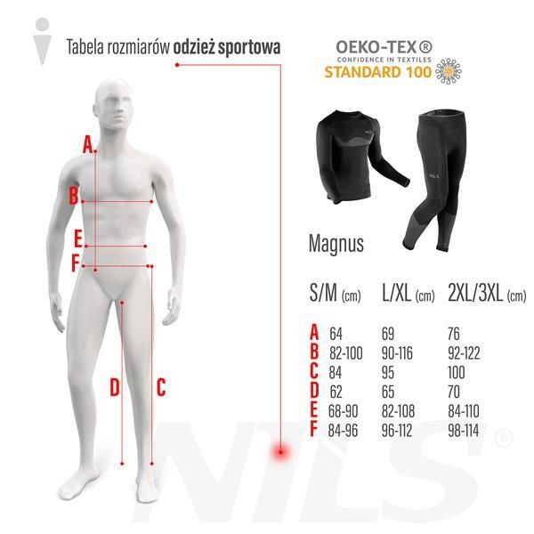 btz0464 bielizna termoaktywna czarna męska zestaw 2xl/3xl magnus nils