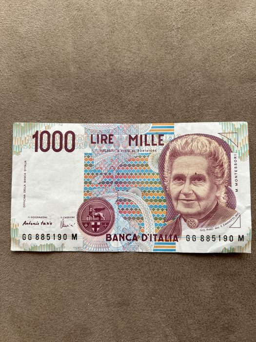 Banknot 1000 lirów z 1990r.