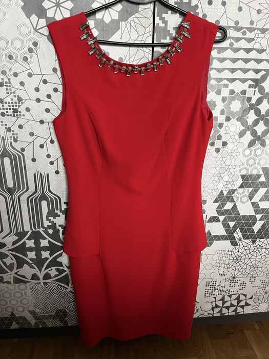 Red dress 40 top secret sukienka na sesje impreza ostatki karnawał