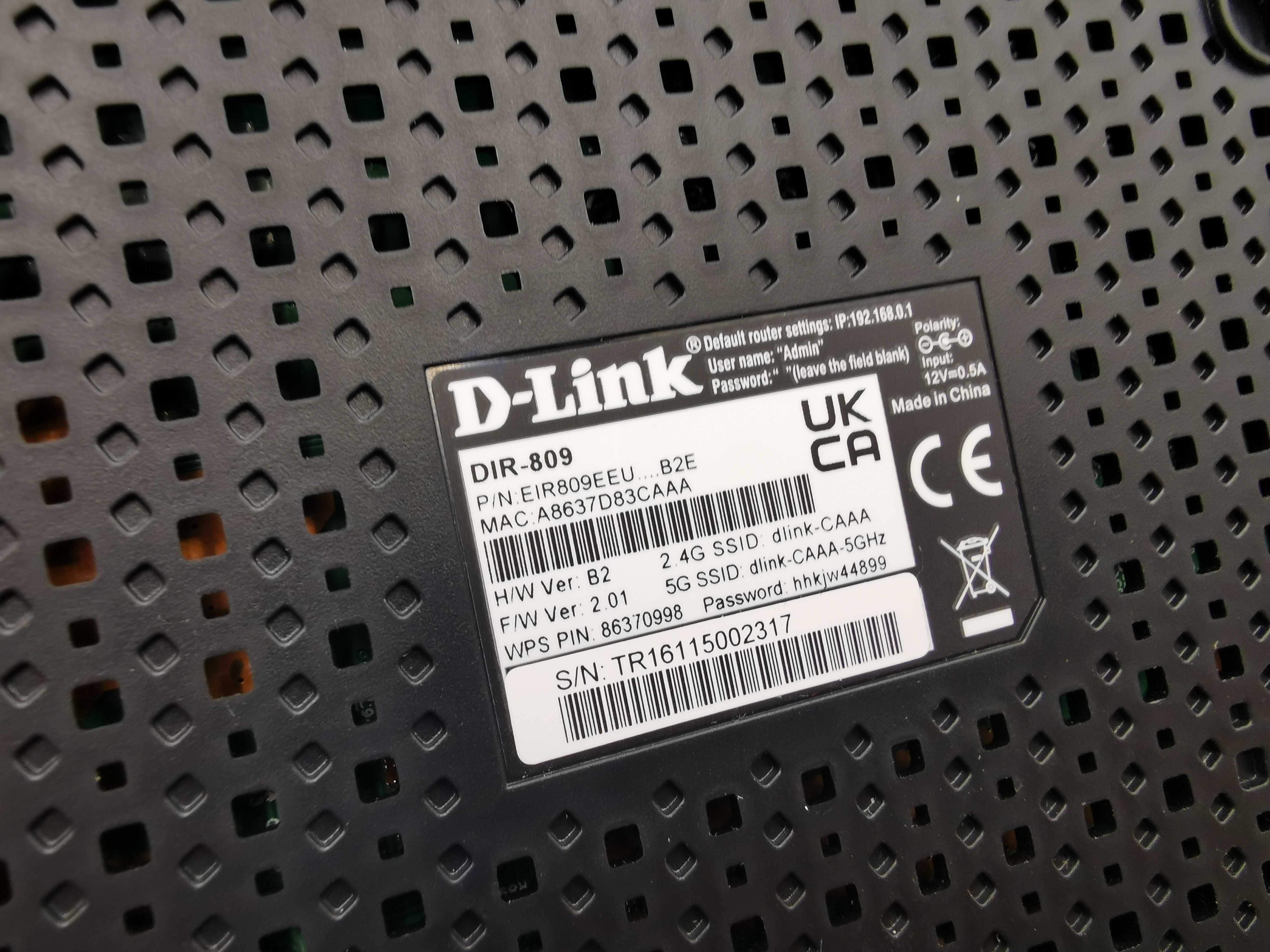 D-Link DIR-809/E, Ruter Bezprzewodowy Czarny 802.11n, 802.11b, 802.11g