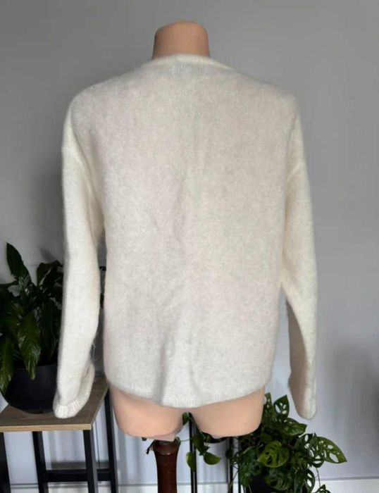 Kremowy sweter oversize wełna i moher