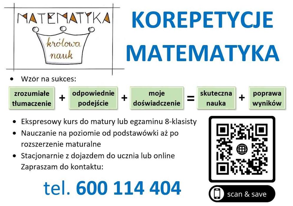 Skuteczne Korepetycje matematyka stacjonarnie i online KORKI MATMA