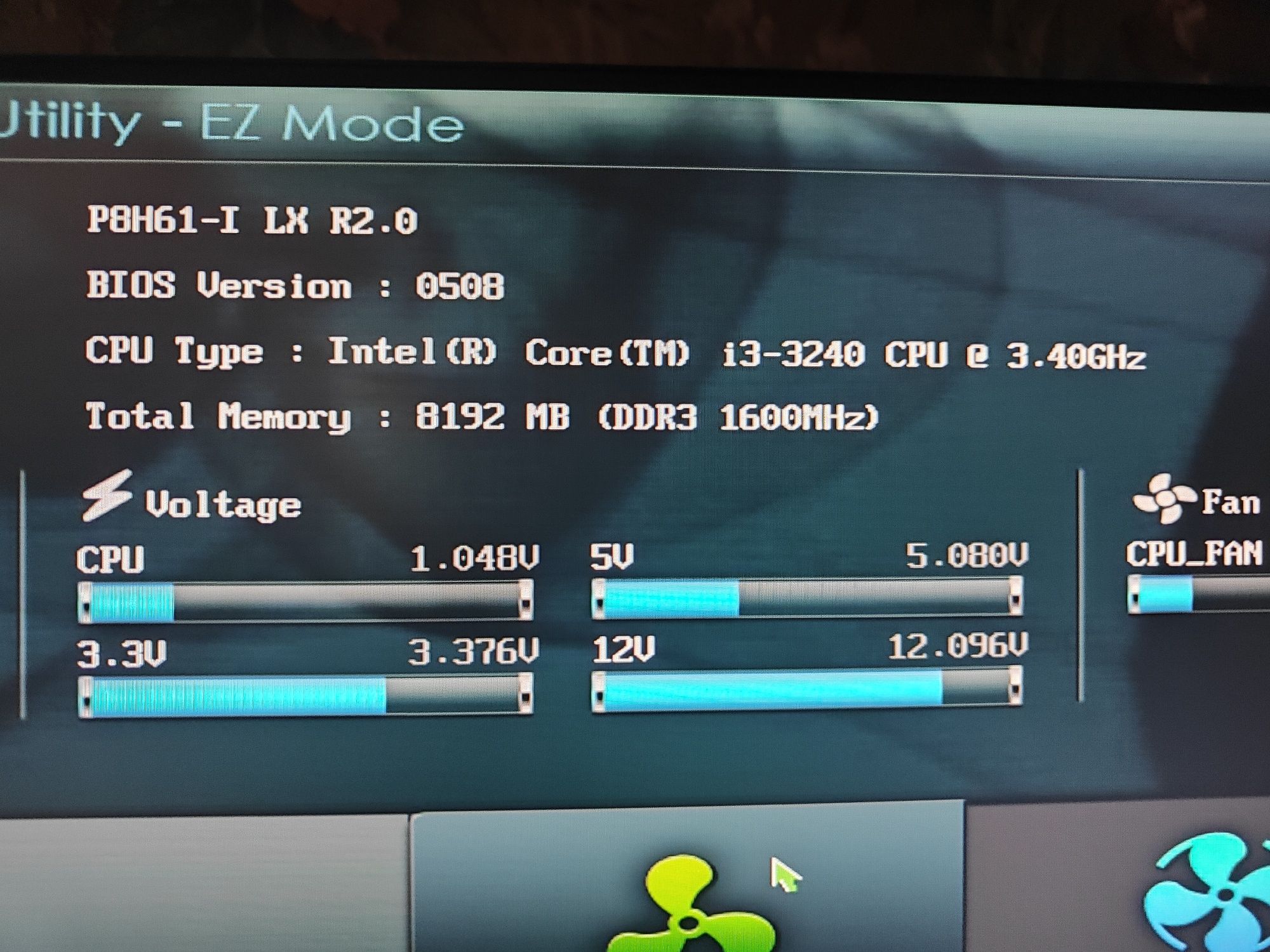 Комплект Core i3-3240 + Asus P8H61-I LX R2.0 + 8GB DDR3