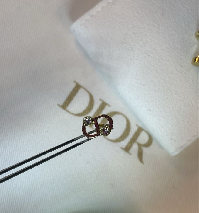 Mini Kolczyki Petit CD Złote metalowe i srebrne kryształy